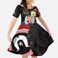 Custom AFL St Kilda NAIDOC Week Kid Short Sleeve Dress Keep The Fire Burning Indigenous Art