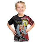 Custom AFL St Kilda NAIDOC Week Kid T Shirt Keep The Fire Burning Indigenous Art