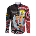 Custom AFL St Kilda NAIDOC Week Long Sleeve Button Shirt Keep The Fire Burning Indigenous Art