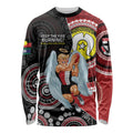 Custom AFL St Kilda NAIDOC Week Long Sleeve Shirt Keep The Fire Burning Indigenous Art