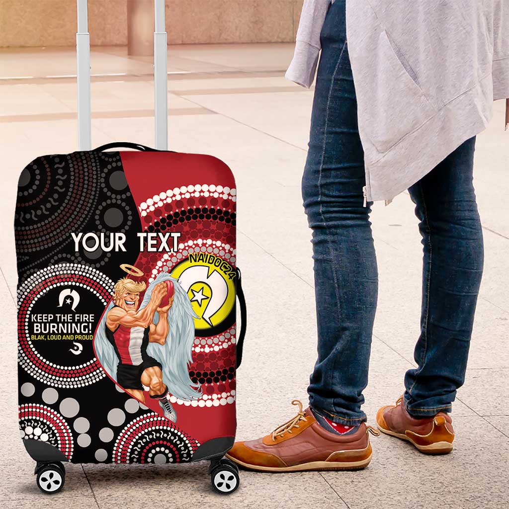 Custom AFL St Kilda NAIDOC Week Luggage Cover Keep The Fire Burning Indigenous Art