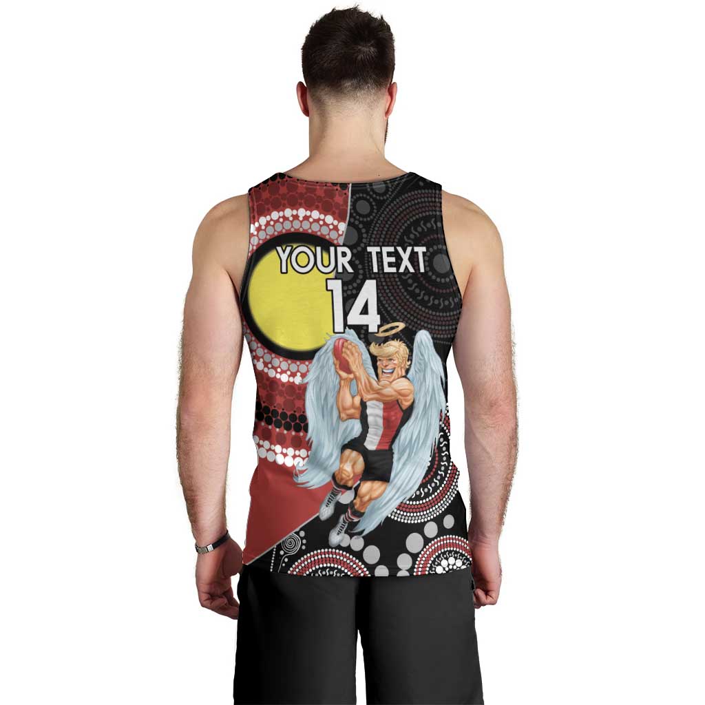 Custom AFL St Kilda NAIDOC Week Men Tank Top Keep The Fire Burning Indigenous Art