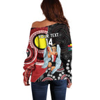 Custom AFL St Kilda NAIDOC Week Off Shoulder Sweater Keep The Fire Burning Indigenous Art