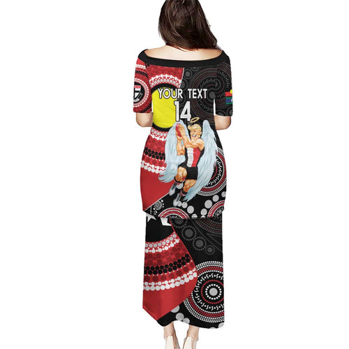 Custom AFL St Kilda NAIDOC Week Puletasi Keep The Fire Burning Indigenous Art
