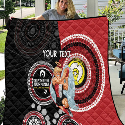 Custom AFL St Kilda NAIDOC Week Quilt Keep The Fire Burning Indigenous Art