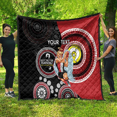 Custom AFL St Kilda NAIDOC Week Quilt Keep The Fire Burning Indigenous Art
