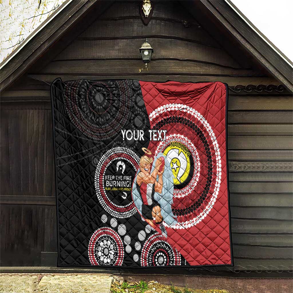 Custom AFL St Kilda NAIDOC Week Quilt Keep The Fire Burning Indigenous Art