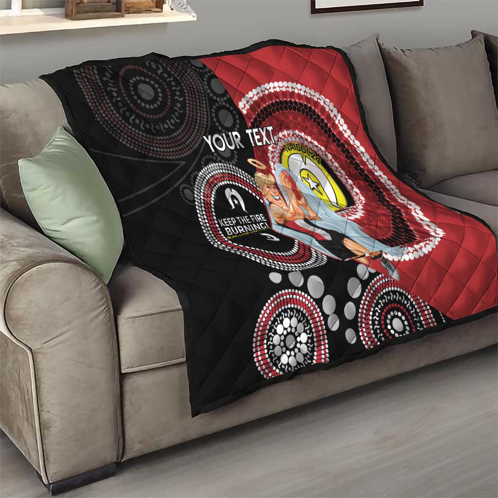 Custom AFL St Kilda NAIDOC Week Quilt Keep The Fire Burning Indigenous Art