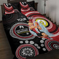 Custom AFL St Kilda NAIDOC Week Quilt Bed Set Keep The Fire Burning Indigenous Art
