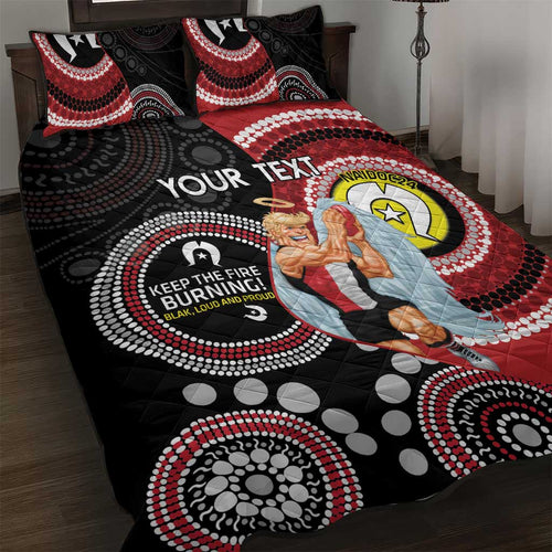 Custom AFL St Kilda NAIDOC Week Quilt Bed Set Keep The Fire Burning Indigenous Art