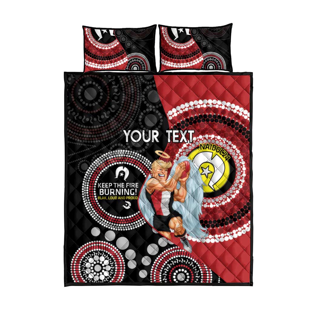 Custom AFL St Kilda NAIDOC Week Quilt Bed Set Keep The Fire Burning Indigenous Art