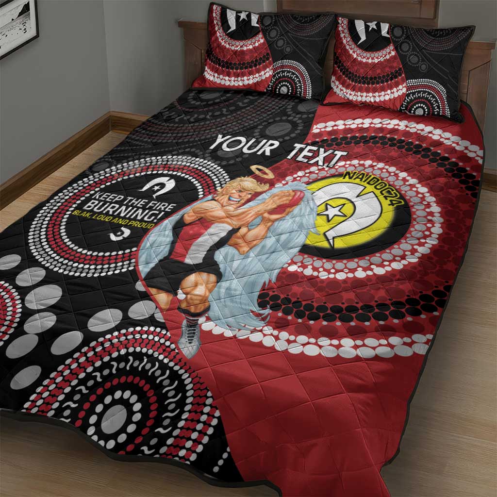 Custom AFL St Kilda NAIDOC Week Quilt Bed Set Keep The Fire Burning Indigenous Art