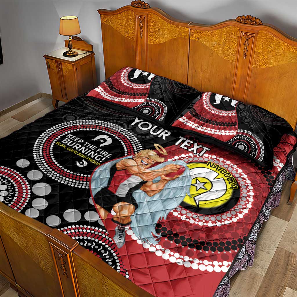 Custom AFL St Kilda NAIDOC Week Quilt Bed Set Keep The Fire Burning Indigenous Art