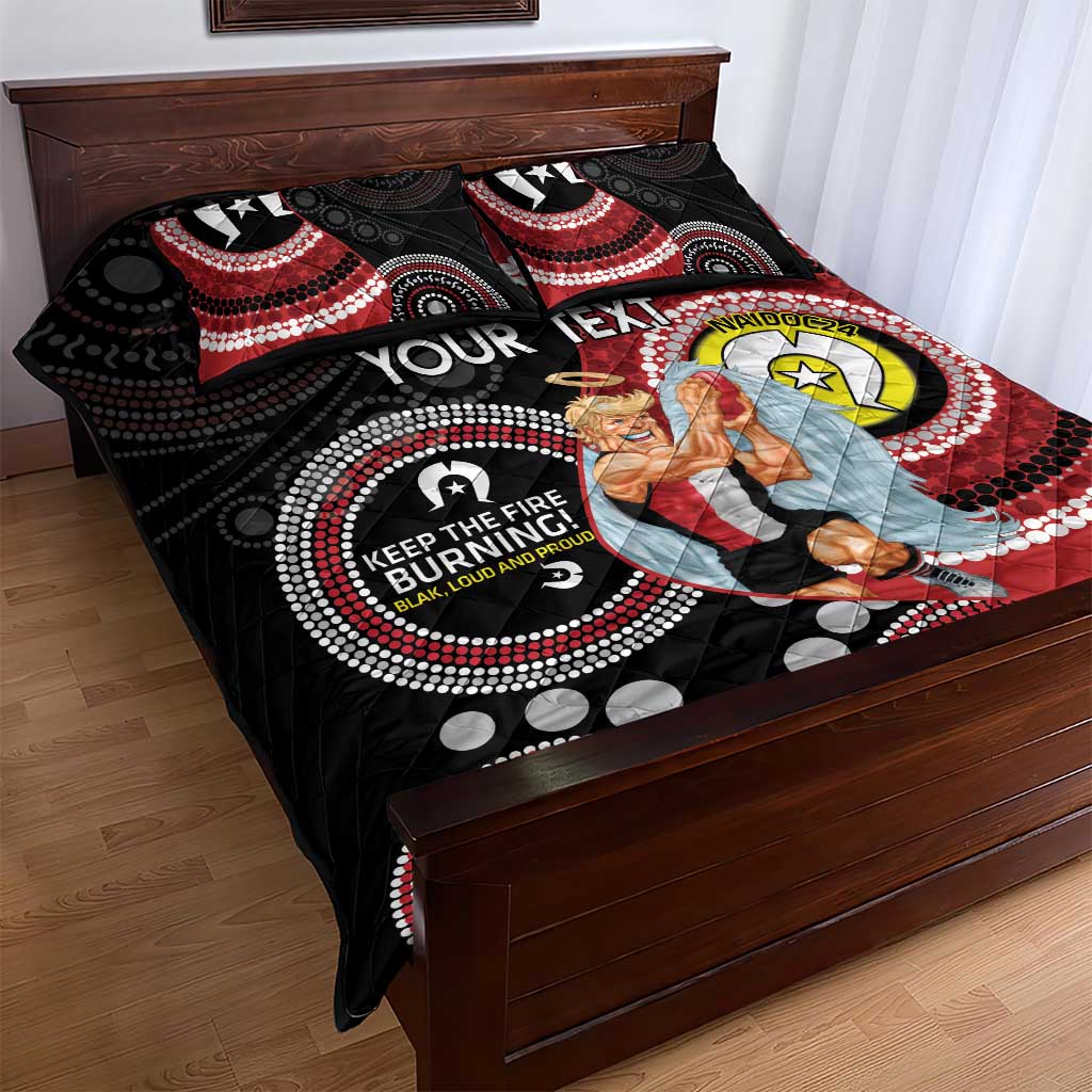 Custom AFL St Kilda NAIDOC Week Quilt Bed Set Keep The Fire Burning Indigenous Art