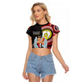 Custom AFL St Kilda NAIDOC Week Raglan Cropped T Shirt Keep The Fire Burning Indigenous Art
