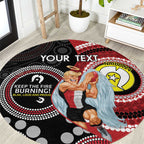 Custom AFL St Kilda NAIDOC Week Round Carpet Keep The Fire Burning Indigenous Art