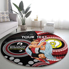 Custom AFL St Kilda NAIDOC Week Round Carpet Keep The Fire Burning Indigenous Art