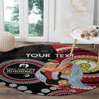 Custom AFL St Kilda NAIDOC Week Round Carpet Keep The Fire Burning Indigenous Art