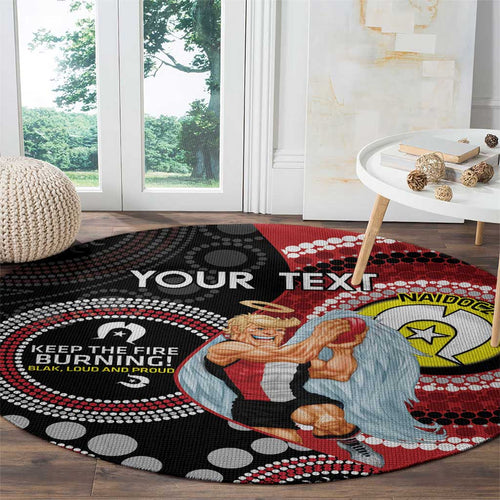 Custom AFL St Kilda NAIDOC Week Round Carpet Keep The Fire Burning Indigenous Art