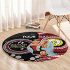 Custom AFL St Kilda NAIDOC Week Round Carpet Keep The Fire Burning Indigenous Art