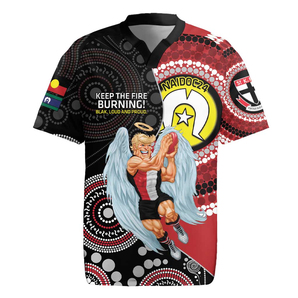 Custom AFL St Kilda NAIDOC Week Rugby Jersey Keep The Fire Burning Indigenous Art
