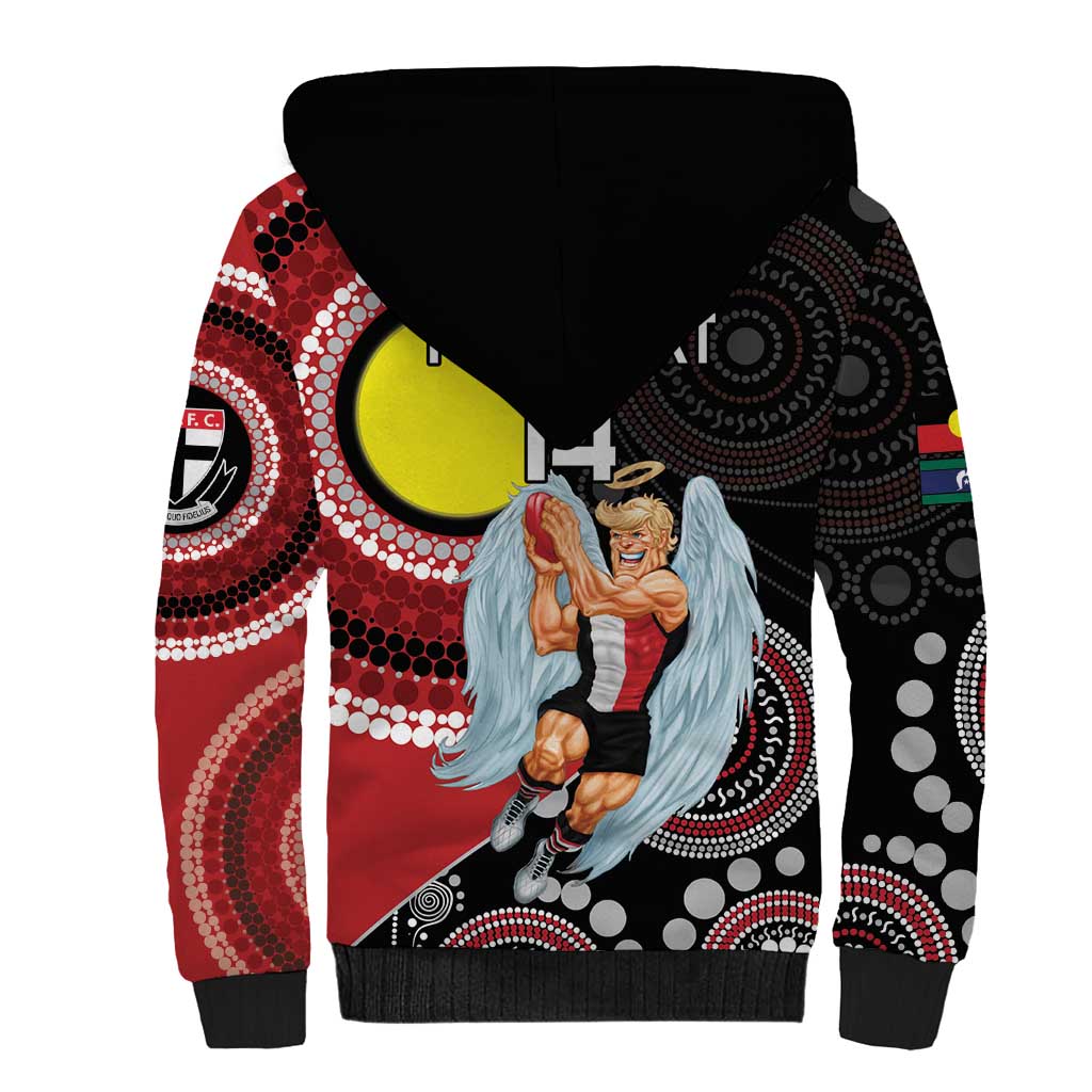Custom AFL St Kilda NAIDOC Week Sherpa Hoodie Keep The Fire Burning Indigenous Art