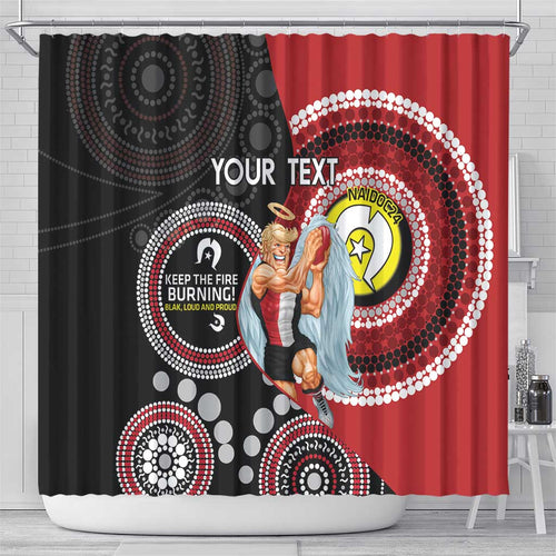 Custom AFL St Kilda NAIDOC Week Shower Curtain Keep The Fire Burning Indigenous Art