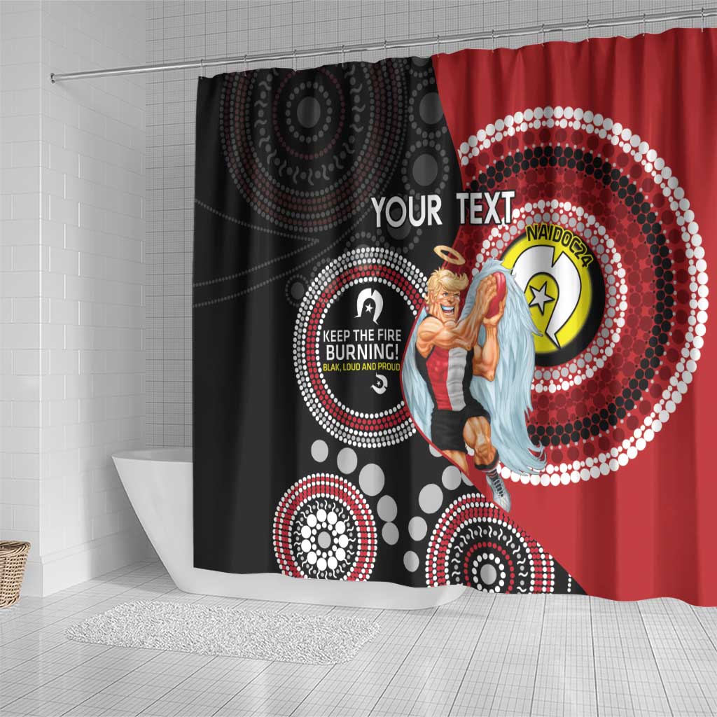 Custom AFL St Kilda NAIDOC Week Shower Curtain Keep The Fire Burning Indigenous Art