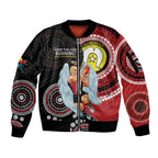 Custom AFL St Kilda NAIDOC Week Sleeve Zip Bomber Jacket Keep The Fire Burning Indigenous Art