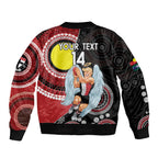 Custom AFL St Kilda NAIDOC Week Sleeve Zip Bomber Jacket Keep The Fire Burning Indigenous Art
