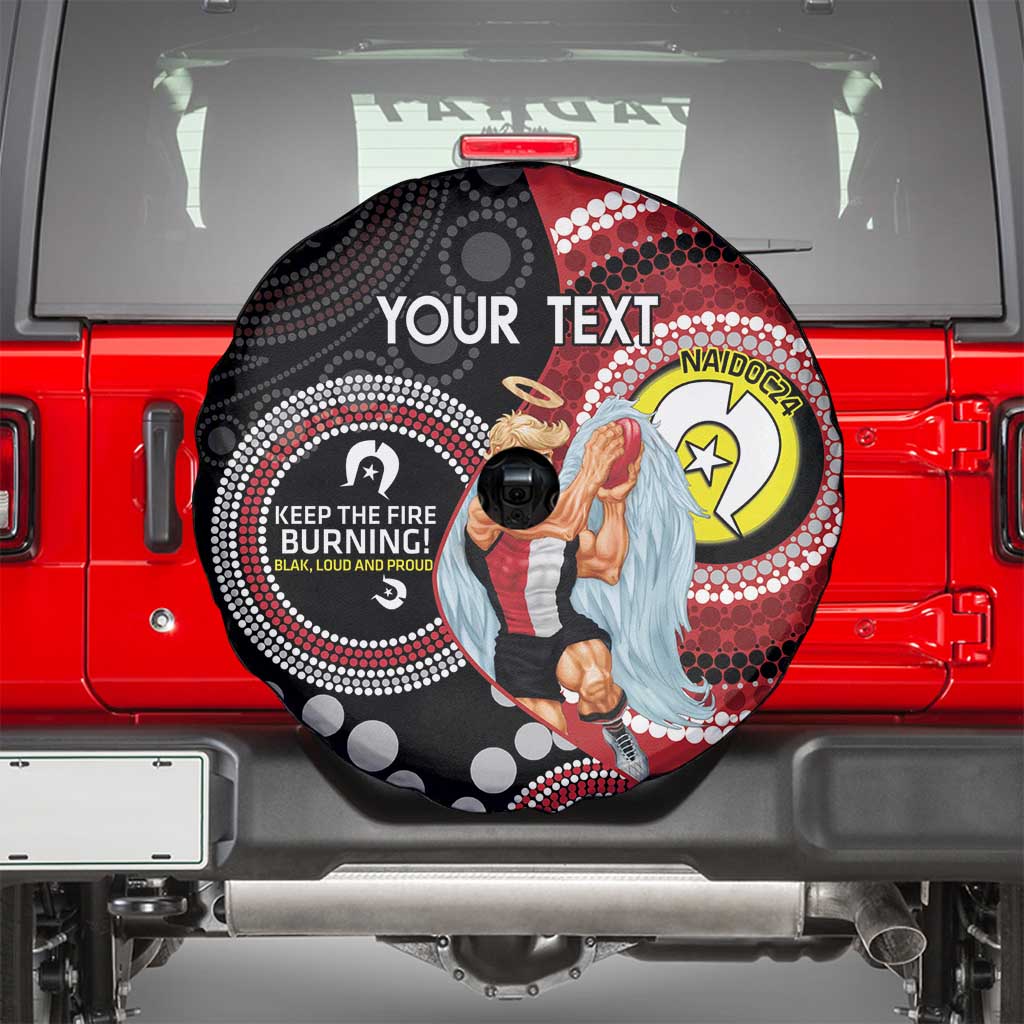 Custom AFL St Kilda NAIDOC Week Spare Tire Cover Keep The Fire Burning Indigenous Art