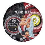 Custom AFL St Kilda NAIDOC Week Spare Tire Cover Keep The Fire Burning Indigenous Art