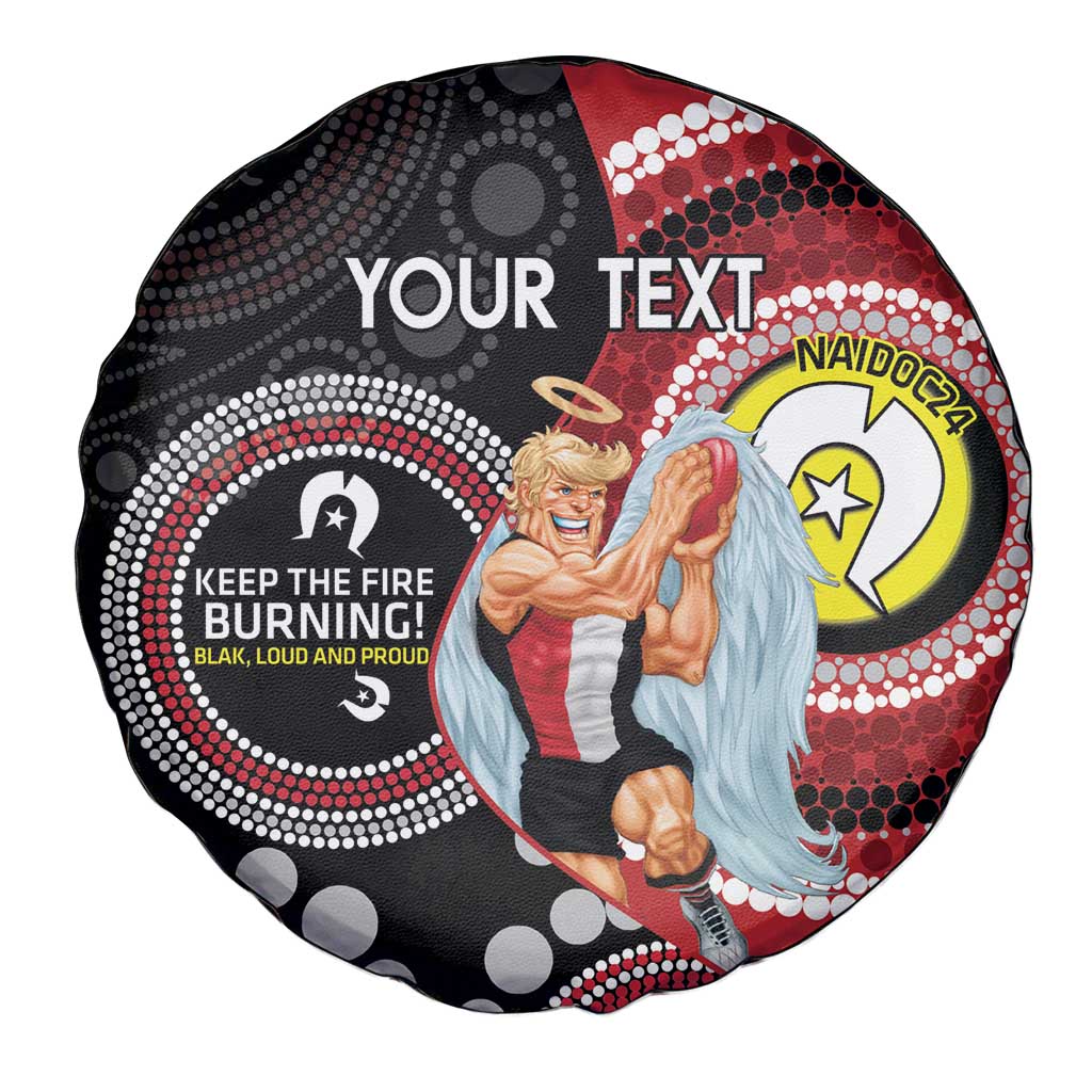 Custom AFL St Kilda NAIDOC Week Spare Tire Cover Keep The Fire Burning Indigenous Art