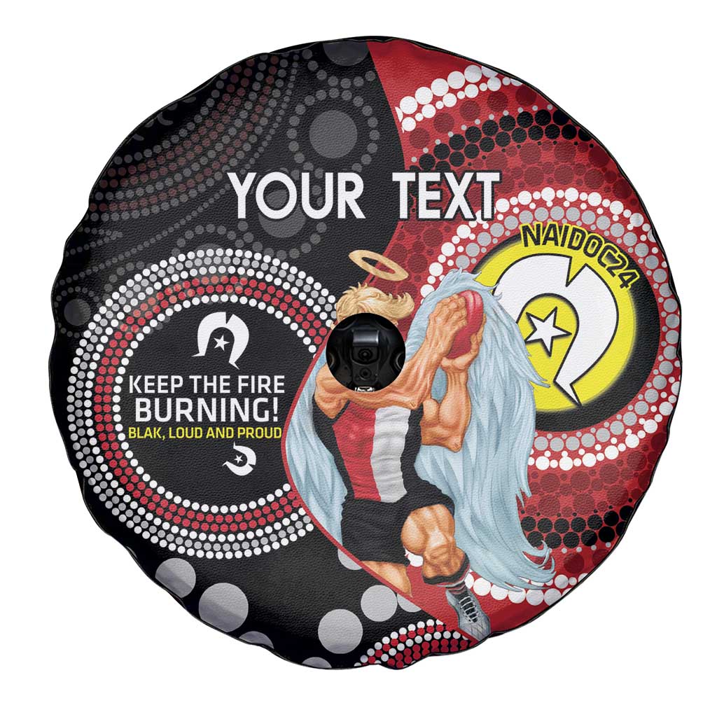 Custom AFL St Kilda NAIDOC Week Spare Tire Cover Keep The Fire Burning Indigenous Art