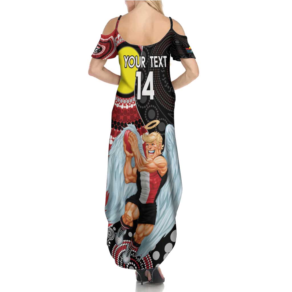 Custom AFL St Kilda NAIDOC Week Summer Maxi Dress Keep The Fire Burning Indigenous Art