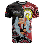 Custom AFL St Kilda NAIDOC Week T Shirt Keep The Fire Burning Indigenous Art