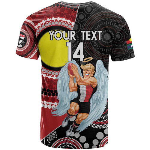 Custom AFL St Kilda NAIDOC Week T Shirt Keep The Fire Burning Indigenous Art