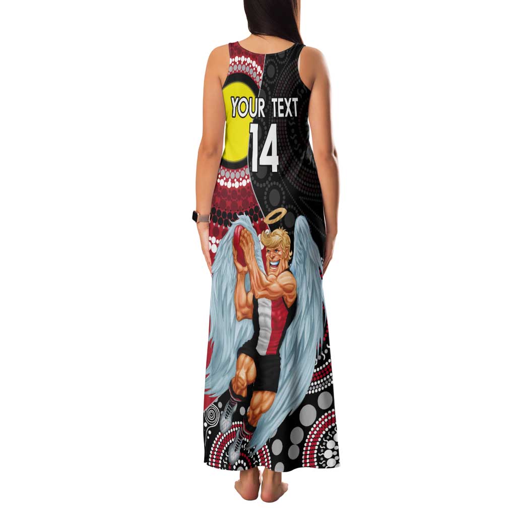 Custom AFL St Kilda NAIDOC Week Tank Maxi Dress Keep The Fire Burning Indigenous Art