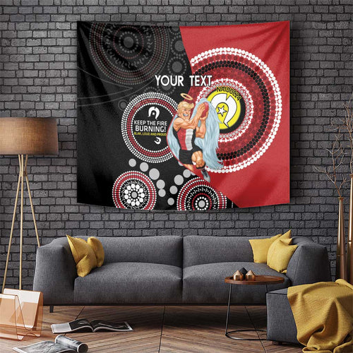 Custom AFL St Kilda NAIDOC Week Tapestry Keep The Fire Burning Indigenous Art