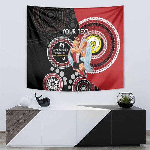 Custom AFL St Kilda NAIDOC Week Tapestry Keep The Fire Burning Indigenous Art