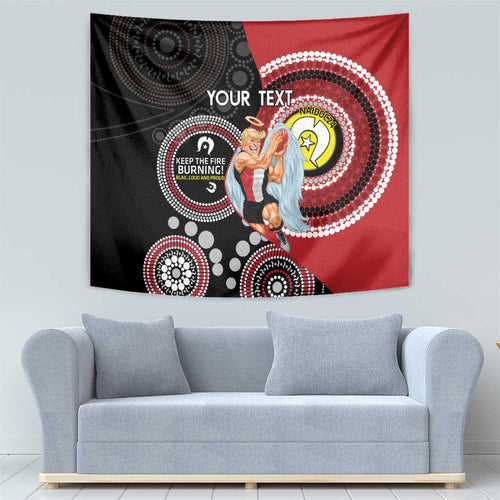 Custom AFL St Kilda NAIDOC Week Tapestry Keep The Fire Burning Indigenous Art