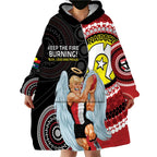 Custom AFL St Kilda NAIDOC Week Wearable Blanket Hoodie Keep The Fire Burning Indigenous Art