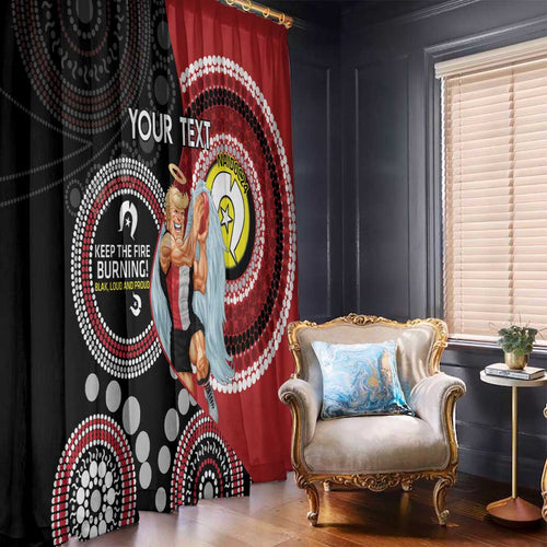 Custom AFL St Kilda NAIDOC Week Window Curtain Keep The Fire Burning Indigenous Art