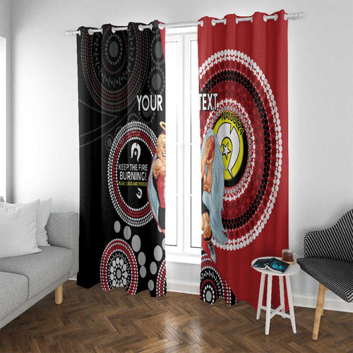 Custom AFL St Kilda NAIDOC Week Window Curtain Keep The Fire Burning Indigenous Art