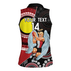 Custom AFL St Kilda NAIDOC Week Women Sleeveless Polo Shirt Keep The Fire Burning Indigenous Art