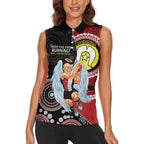 Custom AFL St Kilda NAIDOC Week Women Sleeveless Polo Shirt Keep The Fire Burning Indigenous Art