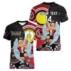 Custom AFL St Kilda NAIDOC Week Women V-Neck T-Shirt Keep The Fire Burning Indigenous Art