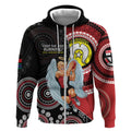 Custom AFL St Kilda NAIDOC Week Zip Hoodie Keep The Fire Burning Indigenous Art