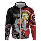 Custom AFL St Kilda NAIDOC Week Zip Hoodie Keep The Fire Burning Indigenous Art