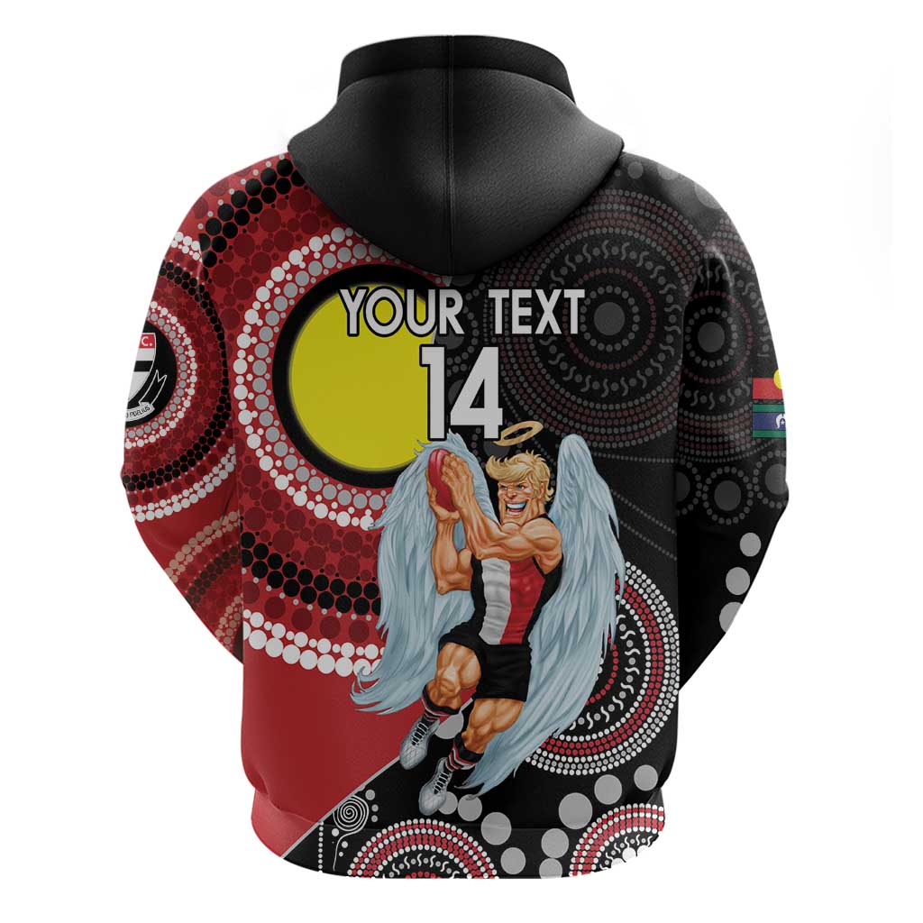 Custom AFL St Kilda NAIDOC Week Zip Hoodie Keep The Fire Burning Indigenous Art